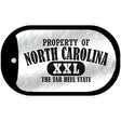 Property Of North Carolina Novelty Metal Dog Tag Necklace DT-9774 2" x 1" Dog Tag (DT)