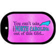 North Carolina Girl Novelty Metal Dog Tag Necklace DT-9824 2" x 1" Dog Tag (DT)