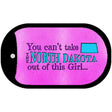 North Dakota Girl Novelty Metal Dog Tag Necklace DT-9825 2" x 1" Dog Tag (DT)