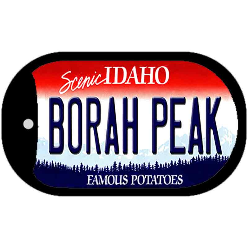 Borah Peak Idaho Novelty Metal Dog Tag Necklace DT-9899 2" x 1" Dog Tag (DT)
