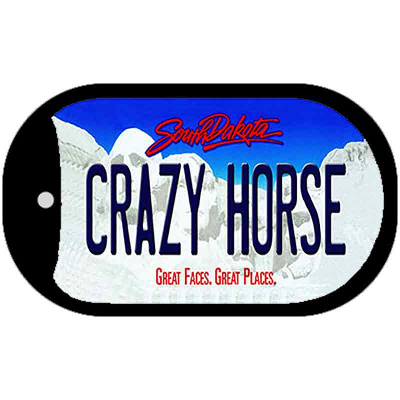 Crazy Horse South Dakota Novelty Metal Dog Tag Necklace DT-9964 2" x 1" Dog Tag (DT)