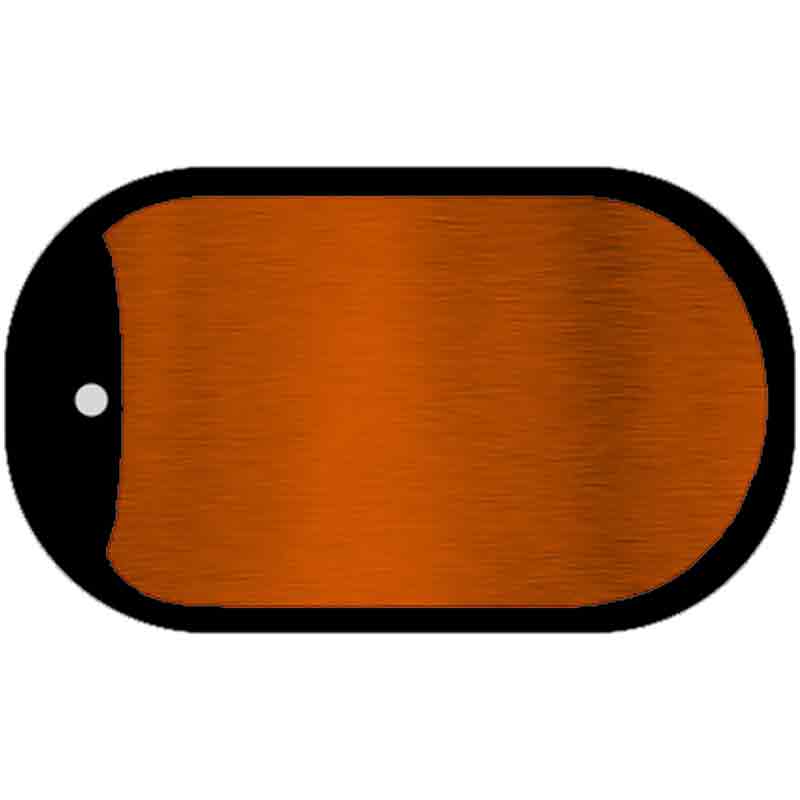 Orange Metallic Solid Novelty Metal Dog Tag Necklace 2" x 1" Dog Tag (DT)