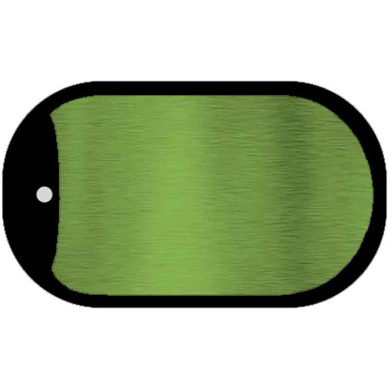 Lime Green Metallic Solid Novelty Metal Dog Tag Necklace