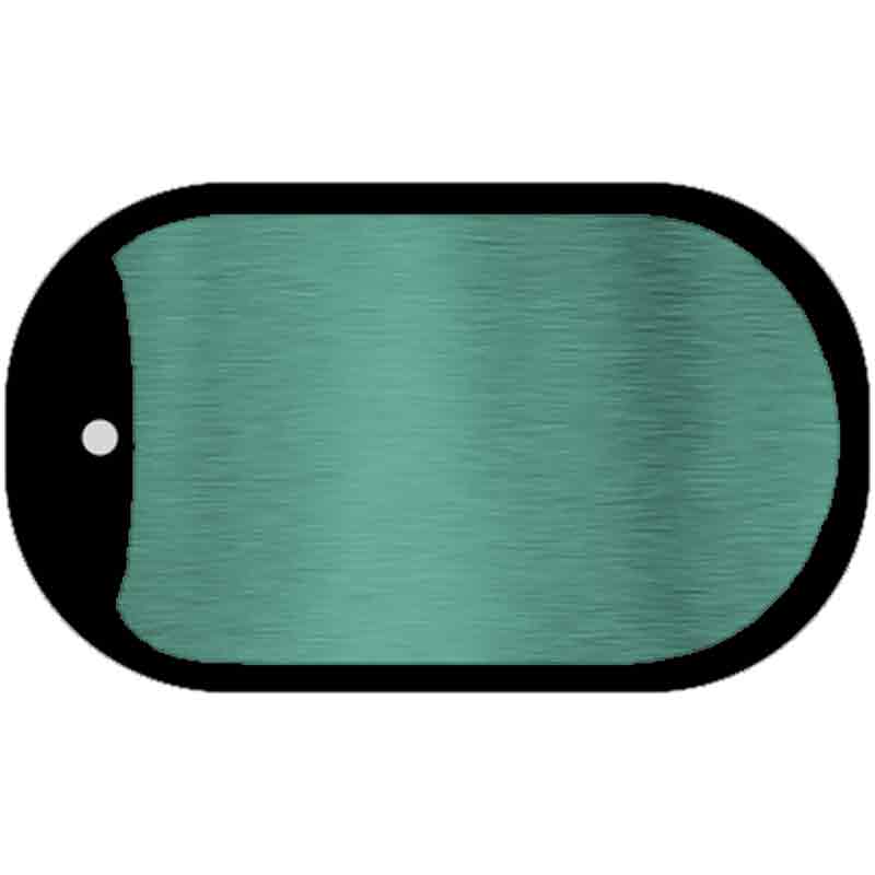 Teal Metallic Solid Novelty Metal Dog Tag Necklace