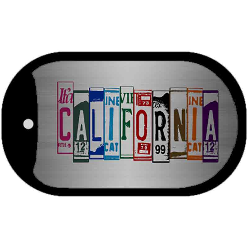 California License Plate Art Novelty Metal Dog Tag Necklace 2" x 1" Dog Tag (DT)