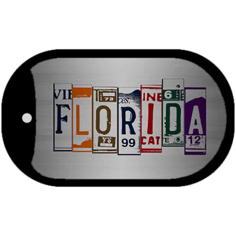 Florida License Plate Art Novelty Metal Dog Tag Necklace 2" x 1" Dog Tag (DT)