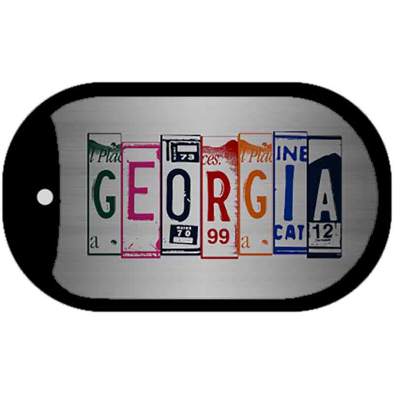 Georgia License Plate Art Novelty Metal Dog Tag Necklace 2" x 1" Dog Tag (DT)