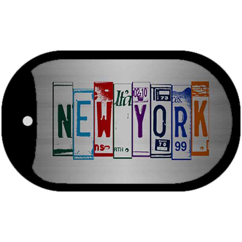 New York License Plate Art Novelty Metal Dog Tag Necklace 2" x 1" Dog Tag (DT)