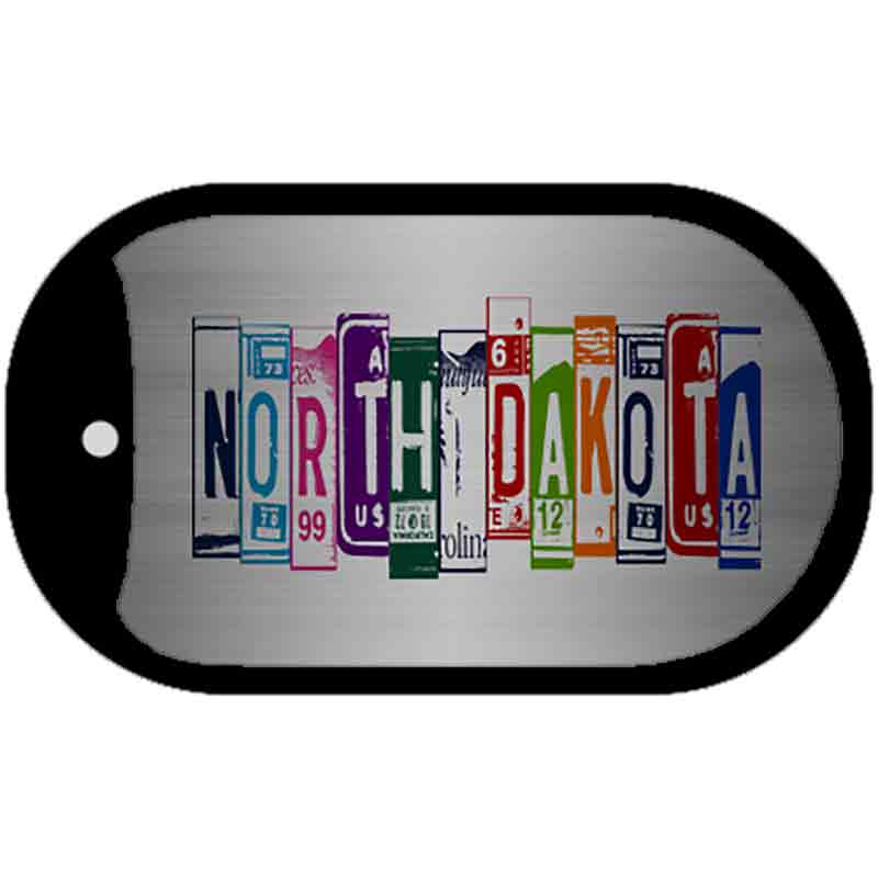 North Dakota License Plate Art Novelty Metal Dog Tag Necklace 2" x 1" Dog Tag (DT)