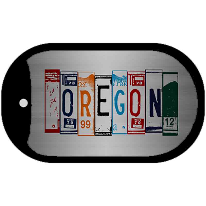 Oregon License Plate Art Novelty Metal Dog Tag Necklace 2" x 1" Dog Tag (DT)