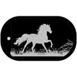 Horse Black Brushed Chrome Novelty Metal Dog Tag Necklace 2" x 1" Dog Tag (DT)