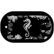 Sea Horse Black Brushed Chrome Novelty Metal Dog Tag Necklace 2" x 1" Dog Tag (DT)