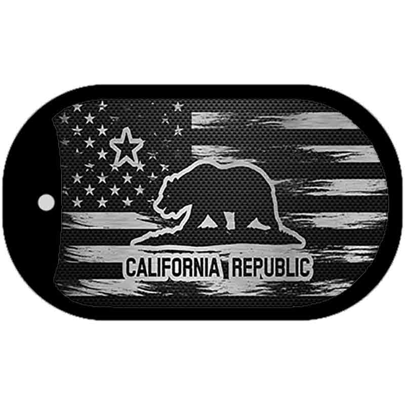 California Carbon Fiber Brushed Aluminum Novelty Metal Dog Tag Necklace DTC-1097 2" x 1" Dog Tag (DT)