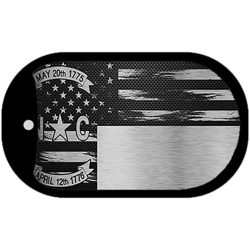 North Carolina Carbon Fiber Brushed Aluminum Novelty Metal Dog Tag Necklace DTC-1125 2" x 1" Dog Tag (DT)