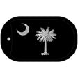 Black South Carolina Flag Novelty Chrome Metal Dog Tag Necklace DTC-1145