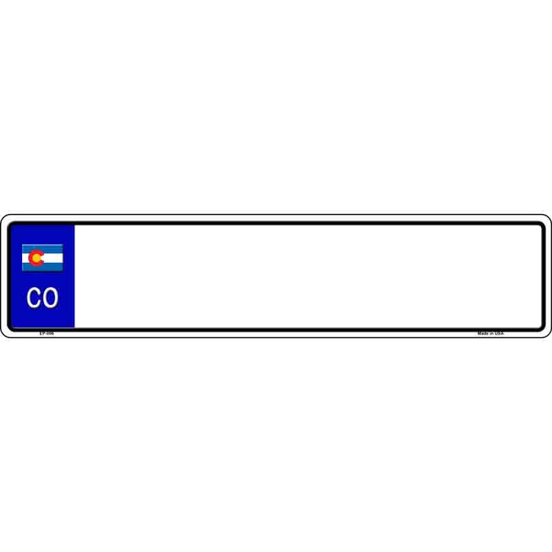Colorado Blank Novelty Metal European License Plate Tag EP-006