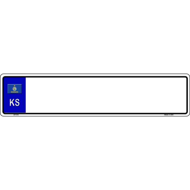 Kansas Blank Novelty Metal European License Plate Tag EP-016