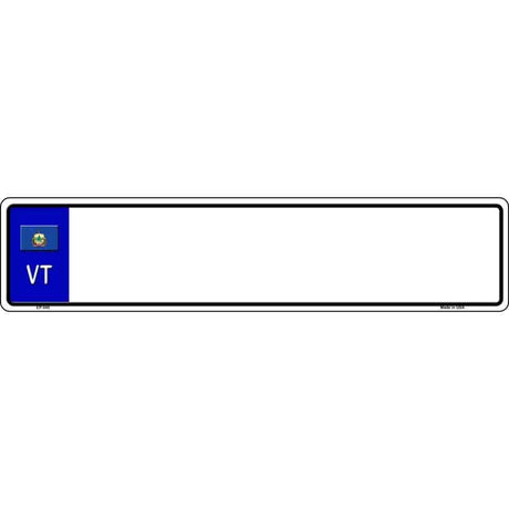 Vermont Blank Novelty Metal European License Plate Tag EP-045