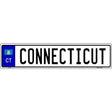 Connecticut Novelty Metal European License Plate Tag EP-075