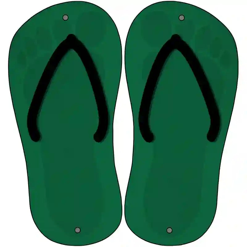 Green Solid Novelty Metal Flip Flops (Set of 2)