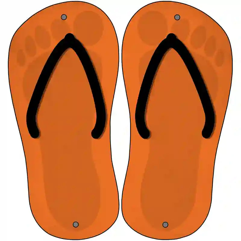 Orange Solid Novelty Metal Flip Flops (Set of 2)