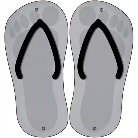 Gray Solid Novelty Metal Flip Flops (Set of 2)