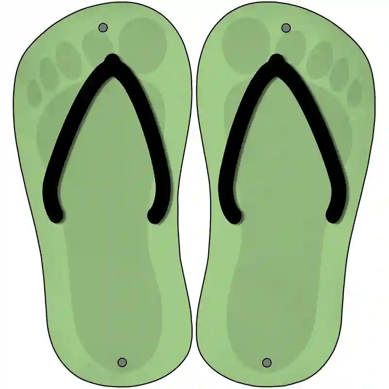 Lime Green Solid Novelty Metal Flip Flops (Set of 2)