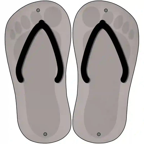 Tan Solid Novelty Metal Flip Flops (Set of 2)