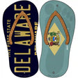 Delaware|DE Flag Novelty Metal Flip Flops (Set of 2)