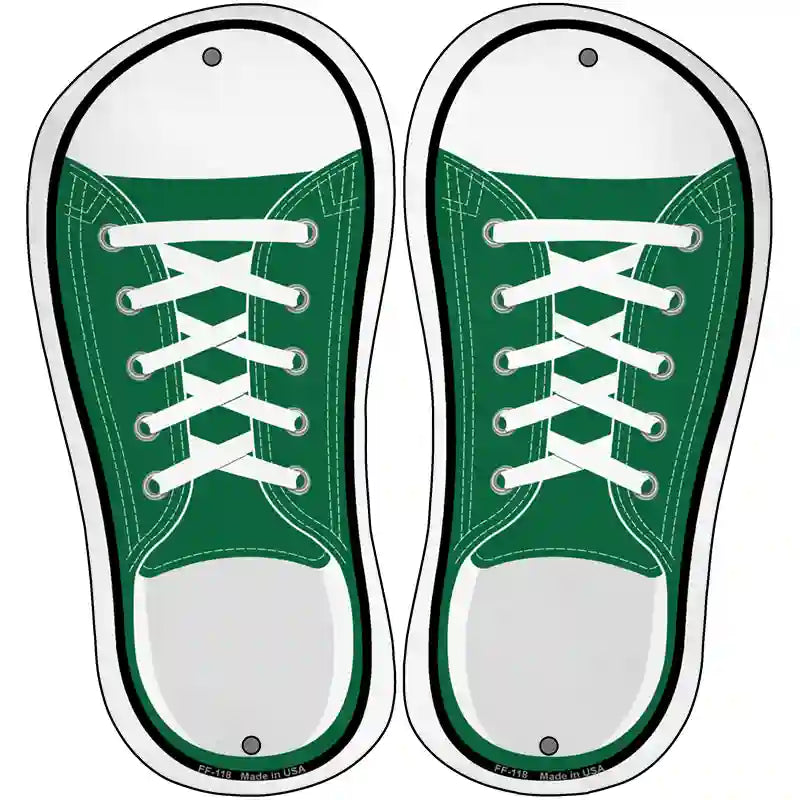 Green Solid Novelty Metal Shoe Outlines (Set of 2)
