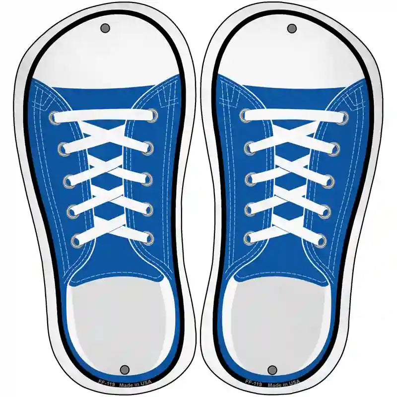 Blue Solid Novelty Metal Shoe Outlines (Set of 2)