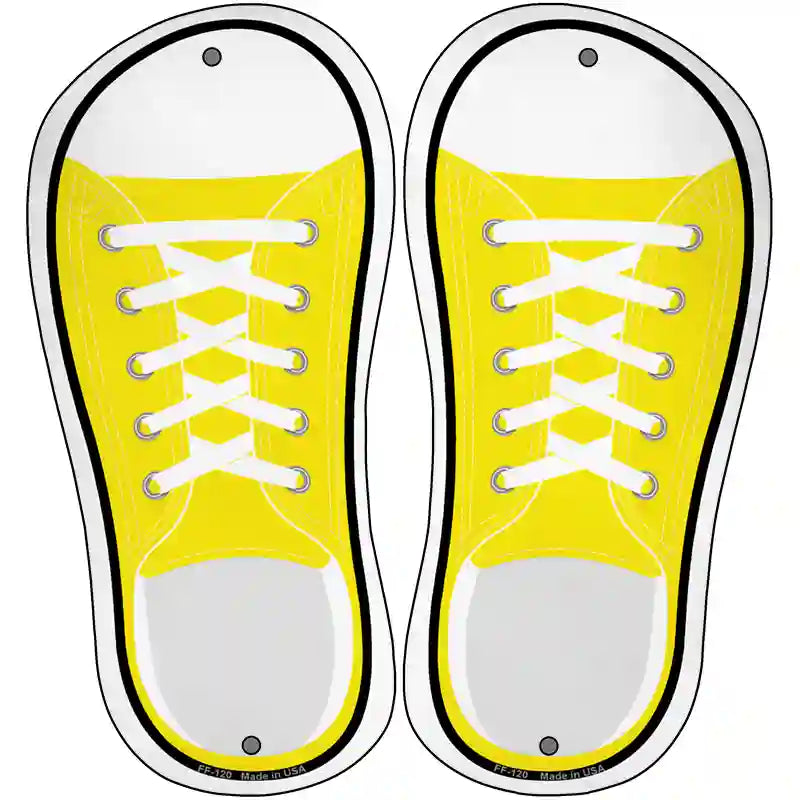 Yellow Solid Novelty Metal Shoe Outlines (Set of 2)