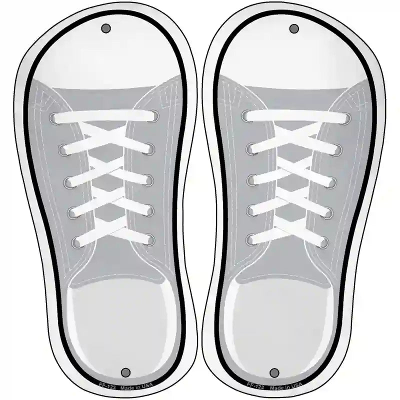 Gray Solid Novelty Metal Shoe Outlines (Set of 2)
