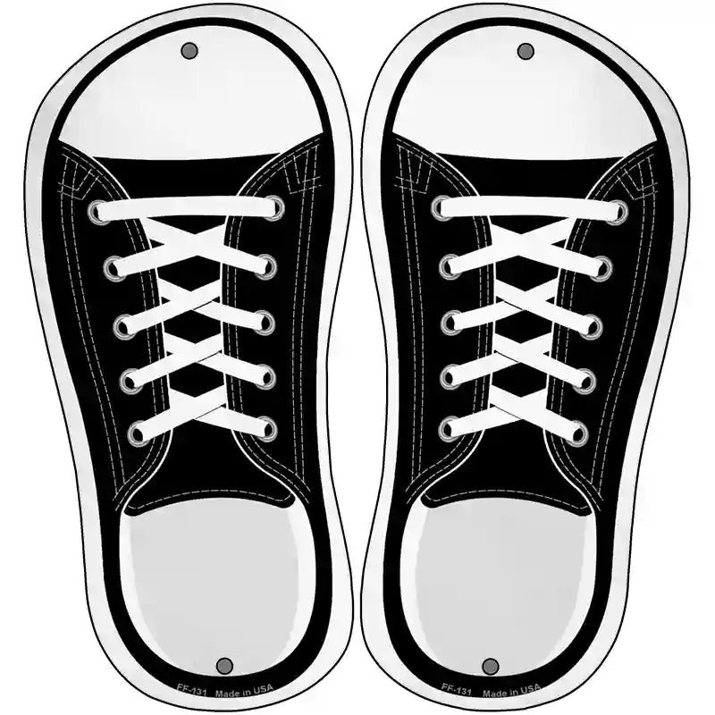 Black Solid Novelty Metal Shoe Outlines (Set of 2)