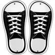 Black Solid Novelty Metal Shoe Outlines (Set of 2)