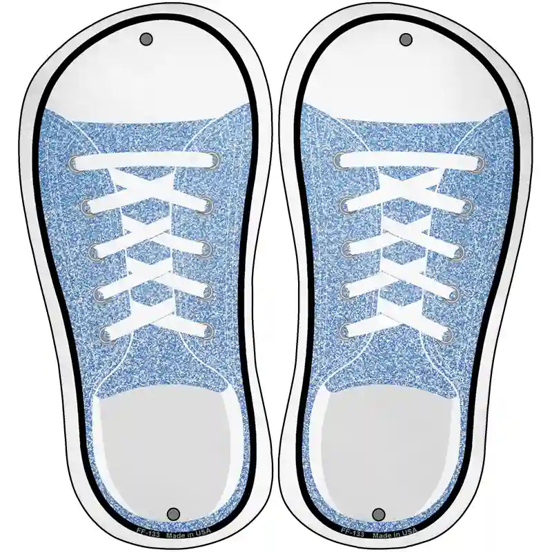 Light Blue Glitter Novelty Metal Shoe Outlines (Set of 2)