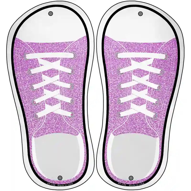 Pink Glitter Novelty Metal Shoe Outlines (Set of 2)