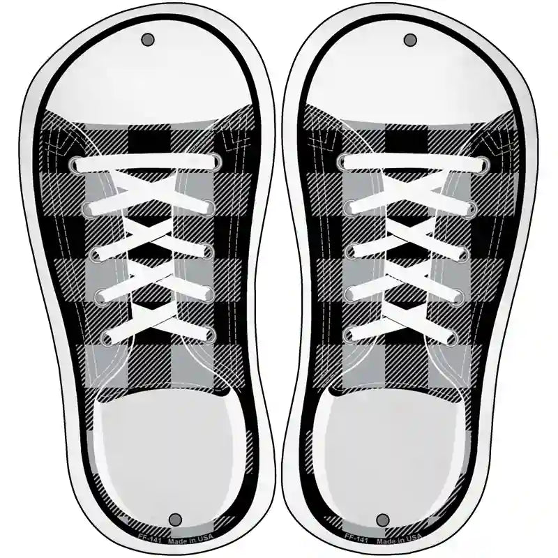 Black Plad Novelty Metal Shoe Outlines (Set of 2)