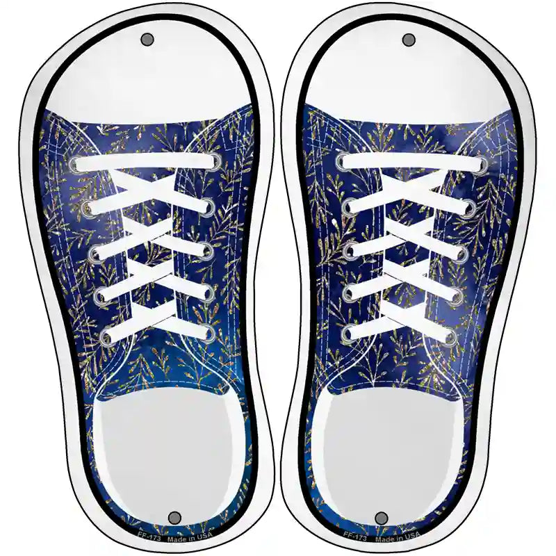 Gold Leaves Purple Novelty Metal Shoe Outlines (Set of 2)