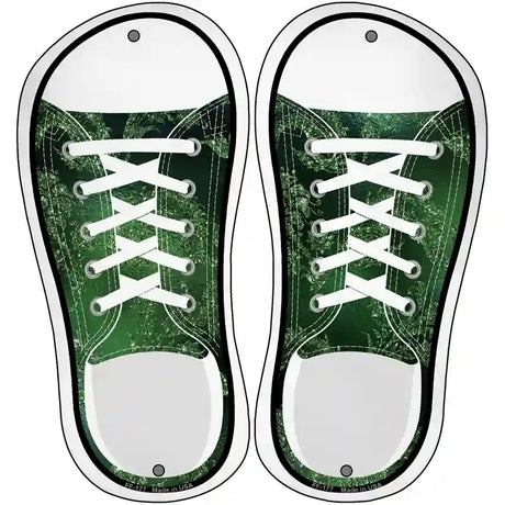 Green Glitter Pattern Novelty Metal Shoe Outlines (Set of 2)