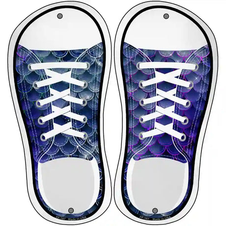 Blue|Purple Shiny Scales Novelty Metal Shoe Outlines (Set of 2)