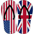 USA|Britain Flag Novelty Metal Flip Flops (Set of 2)