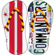 DC Flag|Commanders Strip Art Novelty Metal Flip Flops (Set of 2)