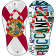 FL Flag|Buccaneers Strip Art Novelty Metal Flip Flops (Set of 2)