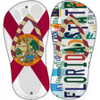 FL Flag|Florida State Strip Art Novelty Metal Flip Flops (Set of 2)