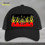 Flames Novelty License Plate Hat Mesh / Black