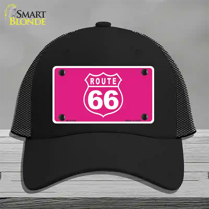 US Route 66 Pink Novelty License Plate Hat Mesh / Black