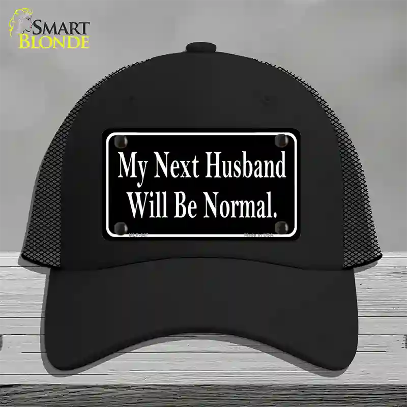 My Next Husband Novelty License Plate Hat Mesh / Black