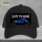 Live To Ride Novelty License Plate Hat Mesh / Black