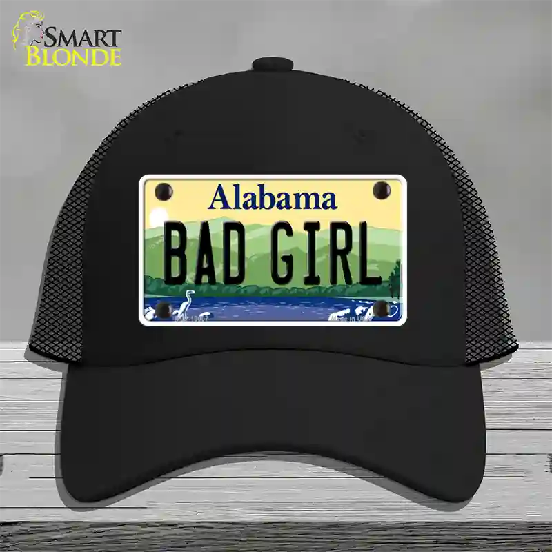 Bad Girl Alabama Novelty License Plate Hat Mesh / Black